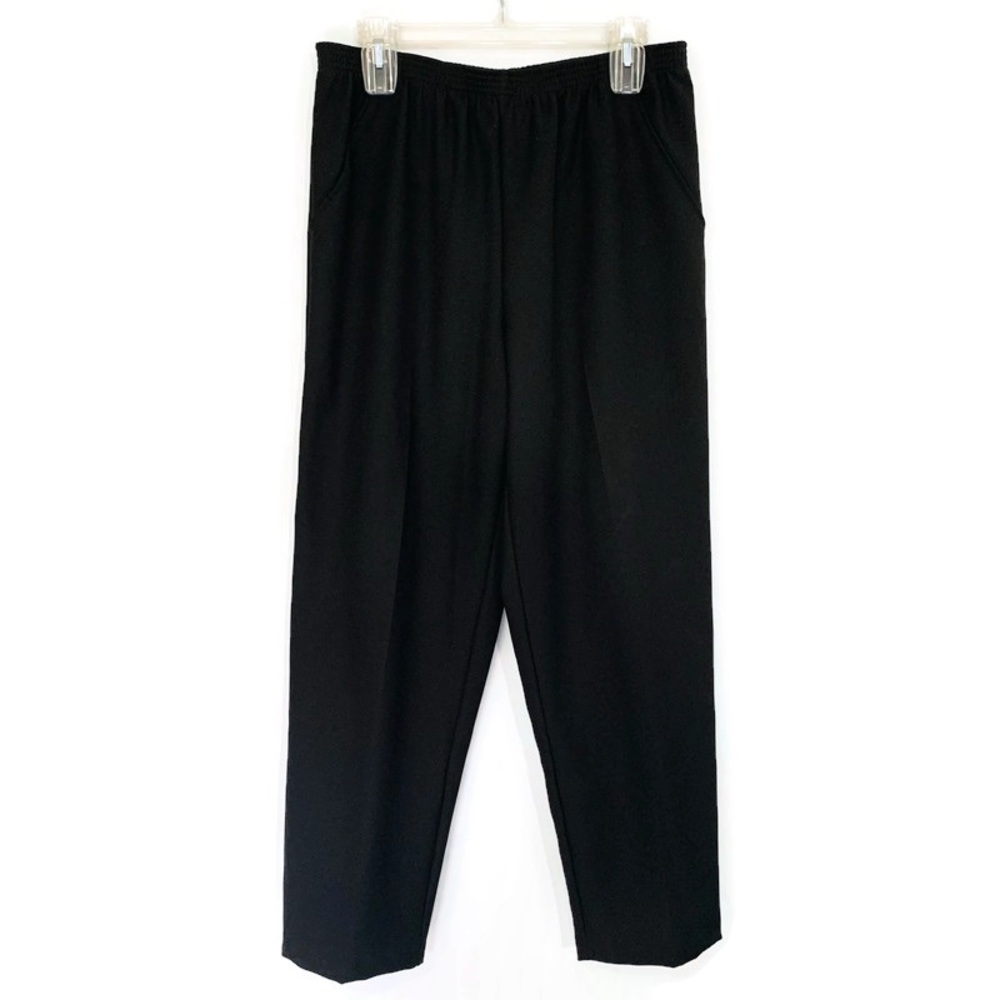 Monterey Canyon Petite Black Pants Pull On Elastic Waist Career Casual Size 6P
